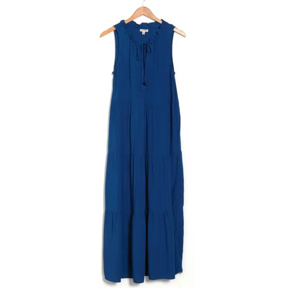 Max Studio Cobalt Sleeveless Tiered Shirt Dress Size 1X Boho Lagenlook - Picture 3 of 9